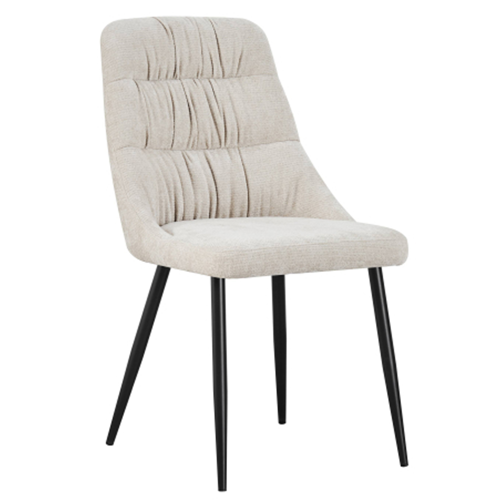 Roscoe Natural Fabric Dining Chairs in Pair