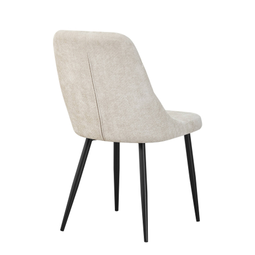 Roscoe Natural Fabric Dining Chairs in Pair