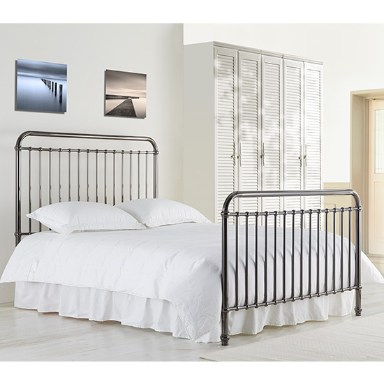Product photograph of Rose Classic Metal Double Bed In Black Nickel from Furniture in Fashion