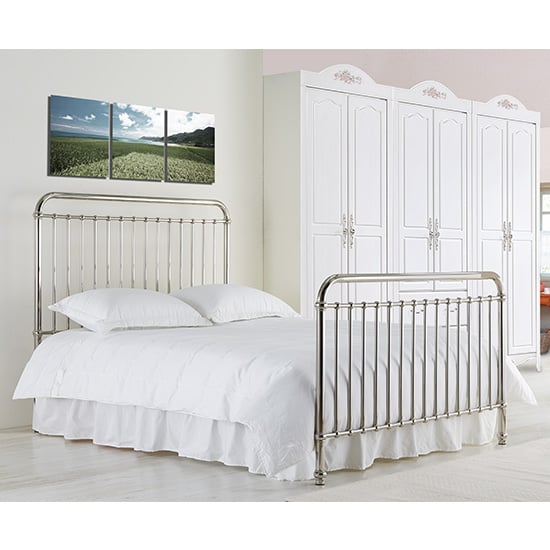 Photo of Rose classic metal king size bed in chrome