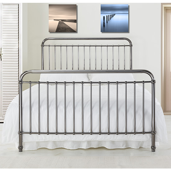 Rose Classic Metal Single Bed In Black Nickel