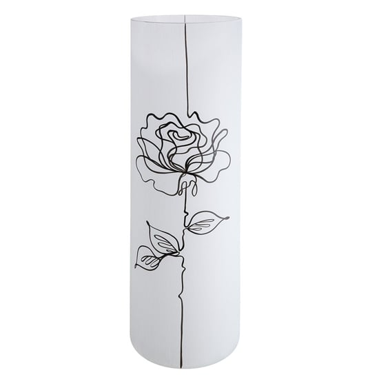Rose Glass Large Decorative Vase In White