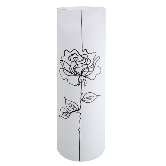 Rose Glass Large Decorative Vase In White thumbnail