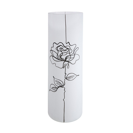 Rose Glass Medium Decorative Vase In White