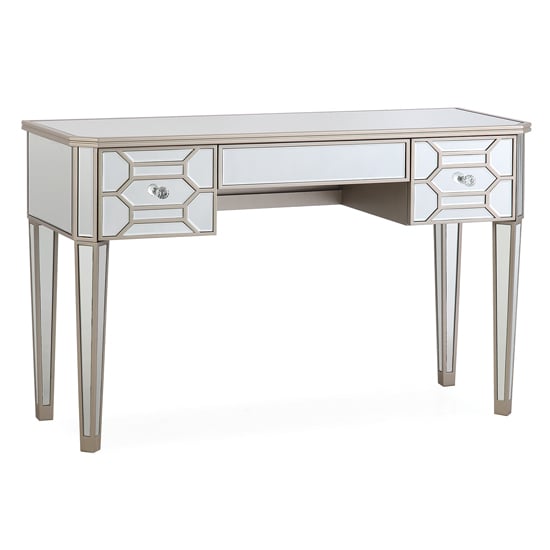 Read more about Rose mirrored dressing table with 3 drawers in silver