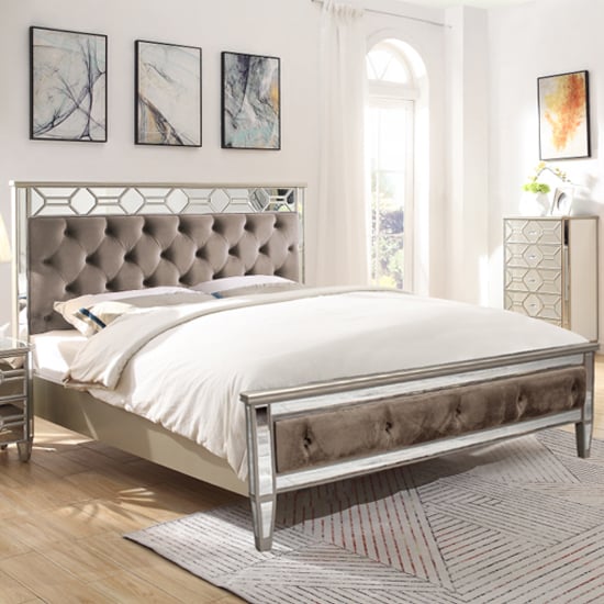 Photo of Rose mirrored super king size bed in silver