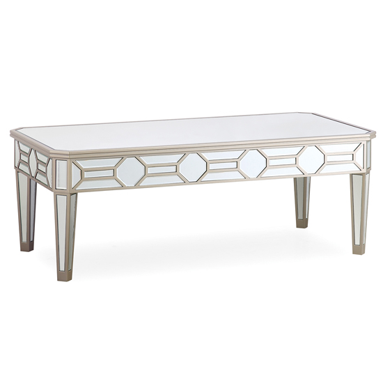 Product photograph of Rose Rectangular Mirrored Coffee Table In Silver from Furniture in Fashion