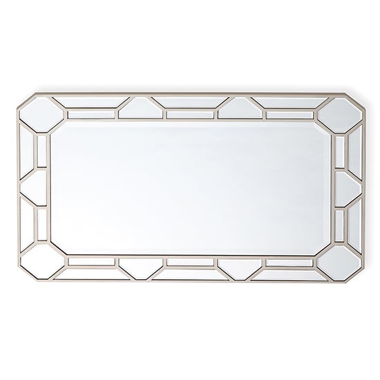 Rose Rectangular Wall Mirror In Silver Mirrored Frame