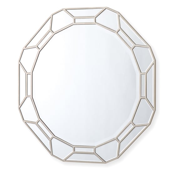 Photo of Rose round wall mirror in silver mirrored frame