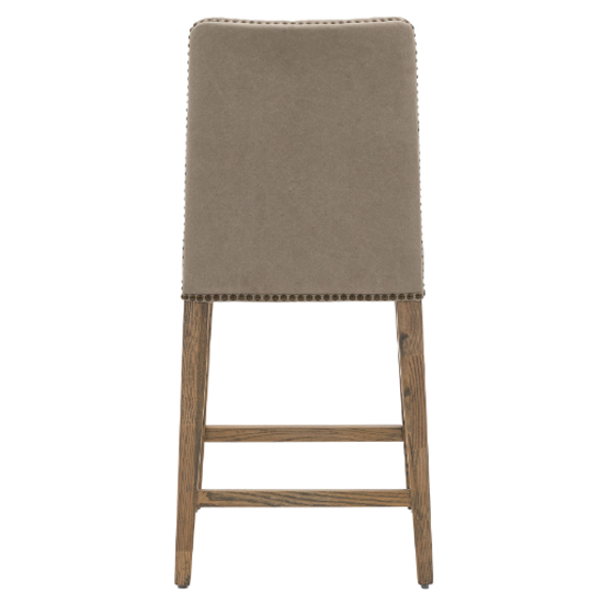 Roselle Cement Grey Fabric Bar Chairs With Oak Legs In Pair Furniture
