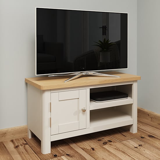 Product photograph of Rosemont Wooden 1 Door 1 Shelf Tv Stand In Dove Grey from Furniture in Fashion