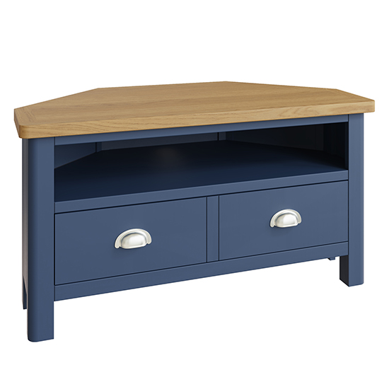Rosemont Wooden Corner TV Stand In Dark Blue_2