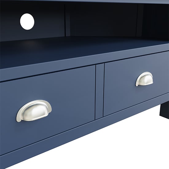 Rosemont Wooden Corner TV Stand In Dark Blue_4