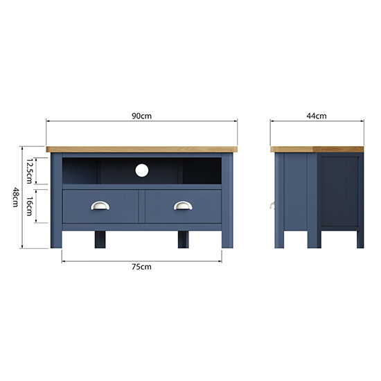 Rosemont Wooden Corner TV Stand In Dark Blue_6