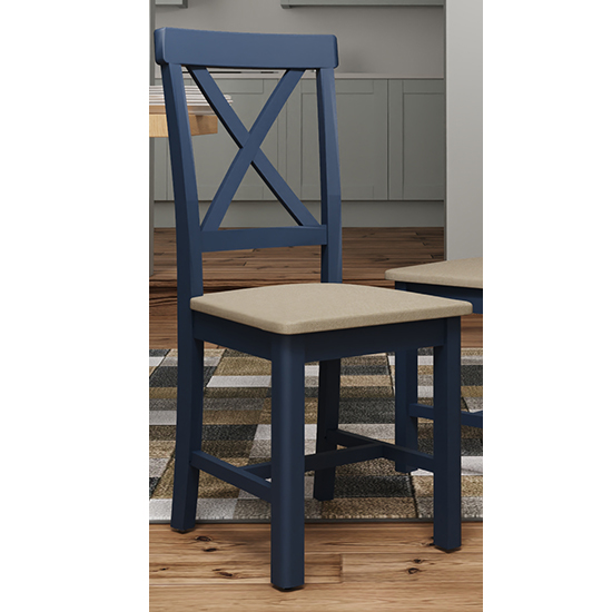 Read more about Rosemont wooden dining chair in dark blue