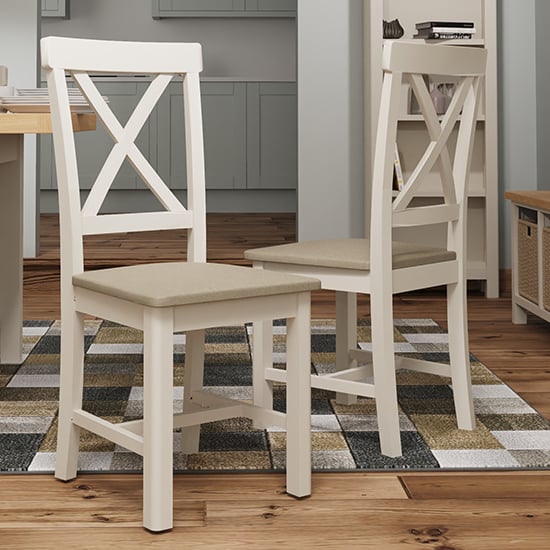 Read more about Rosemont dove grey wooden dining chairs in pair