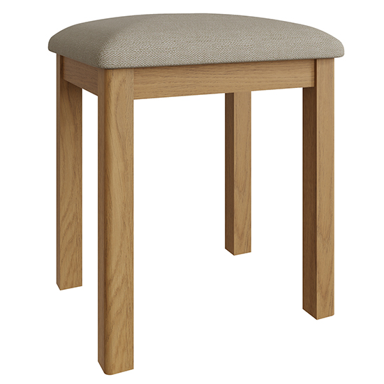 Product photograph of Rosemont Wooden Dressing Stool In Rustic Oak from Furniture in Fashion