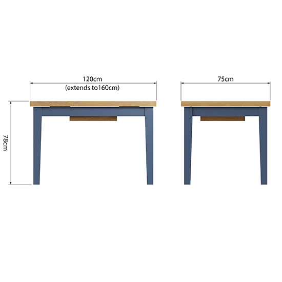 Rosemont Extending 120cm Wooden Dining Table In Dark Blue_5