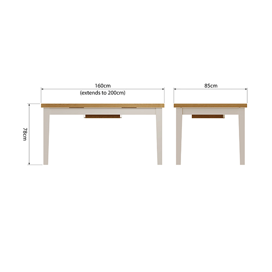 Rosemont Extending 160cm Wooden Dining Table In Dove Grey_5