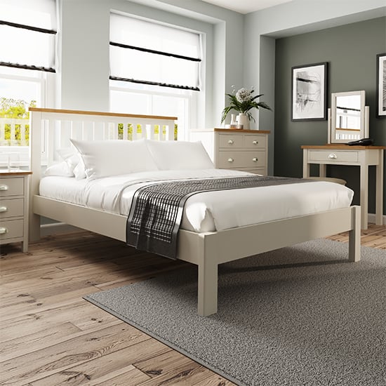 Photo of Rosemont wooden king size bed in dove grey