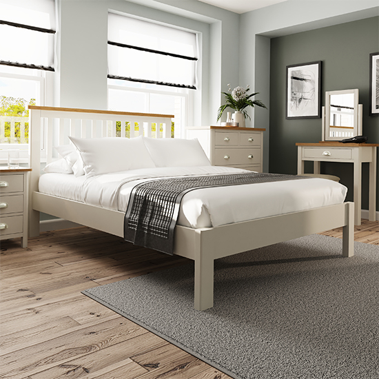 Rosemont Wooden King Size Bed In Dove Grey thumbnail