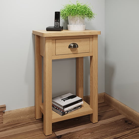 Rosemont Wooden Side Table In Rustic Oak Furniture in Fashion