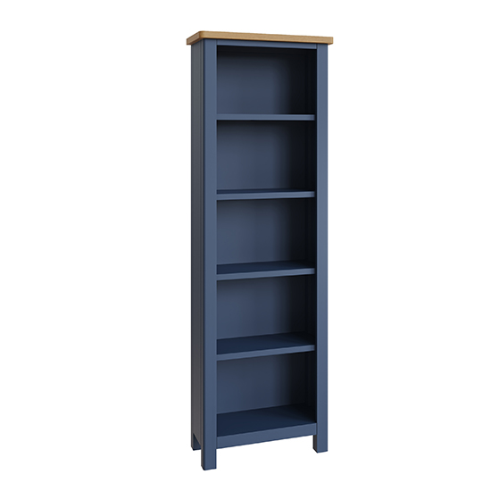 Rosemont Tall Wooden Bookcase In Dark Blue Furniture in Fashion