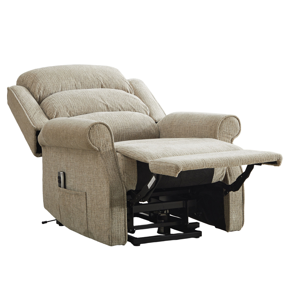 Rosenberg Fabric Dual Motor Lift Tilt Recliner Chair in Rabbit