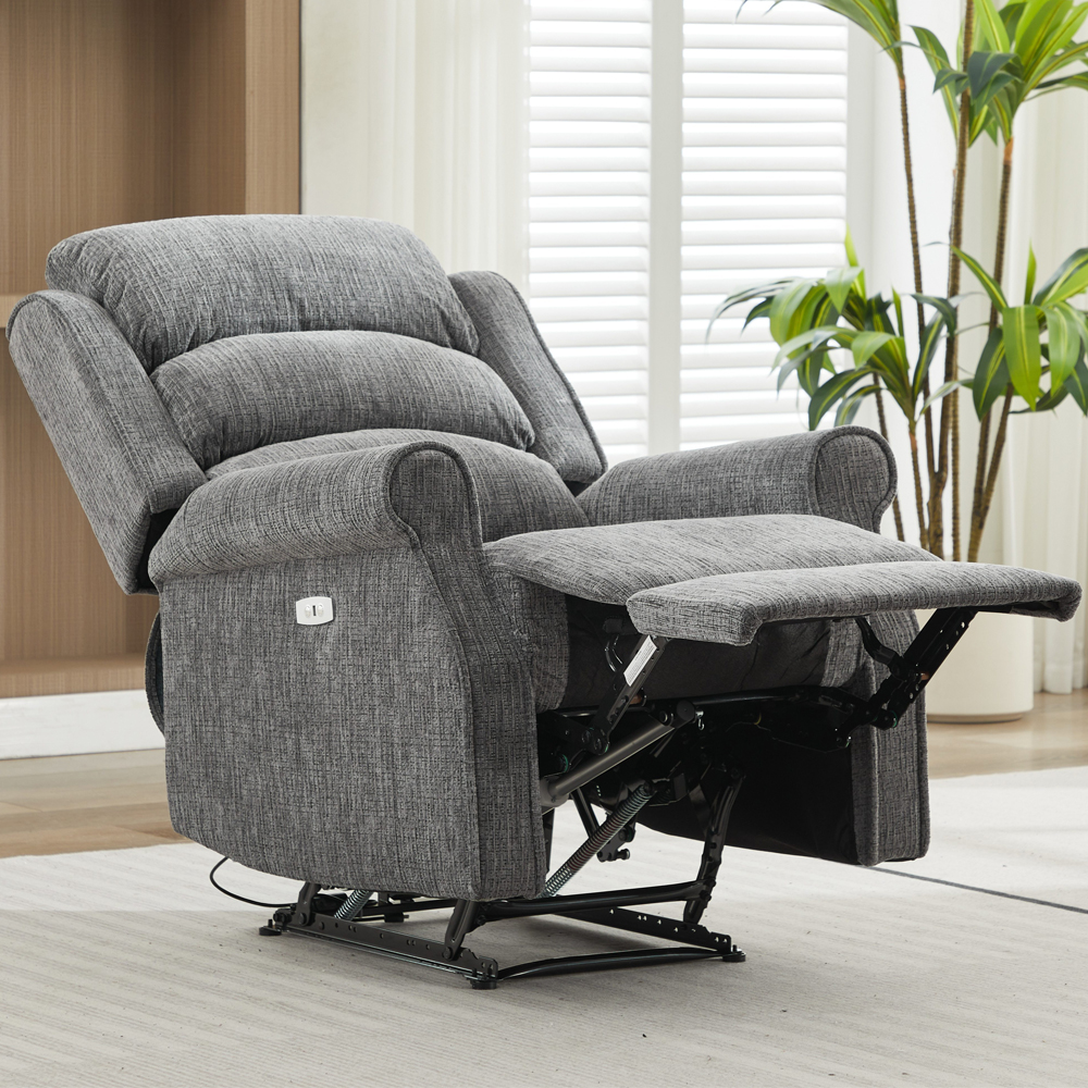 Rosenberg Fabric Electric Recliner 1 Seater Sofa - Anthracite
