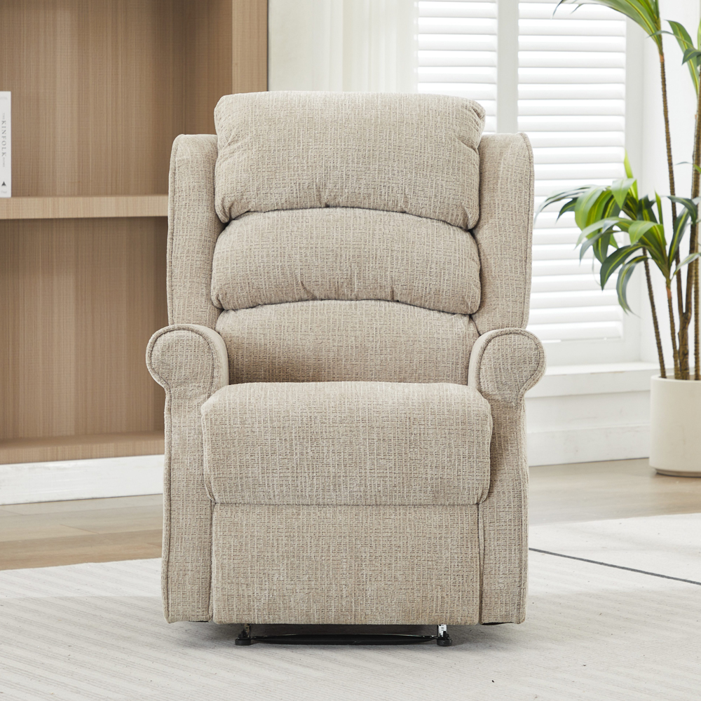 Rosenberg Fabric Electric Recliner 1 Seater Sofa - Rabbit