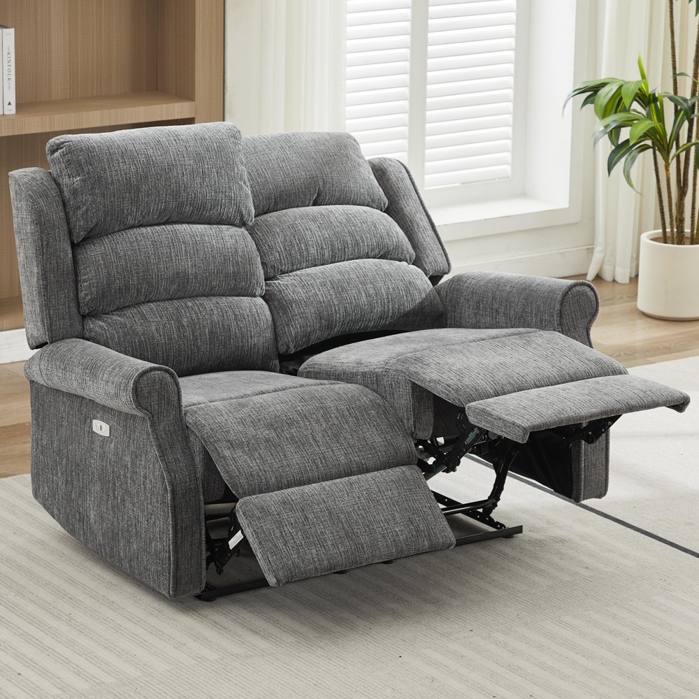 Rosenberg Fabric Electric Recliner 3+2+1 Sofa Suite in Anthracite