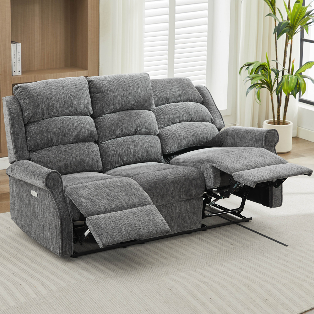 Rosenberg Fabric Electric Recliner 3+2 Seater Sofa Set - Anthracite