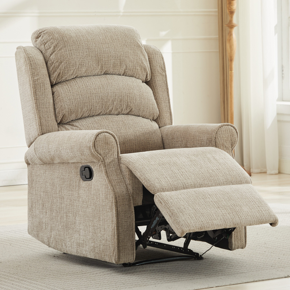 Rosenberg Fabric Recliner 1 Seater Sofa - Rabbit