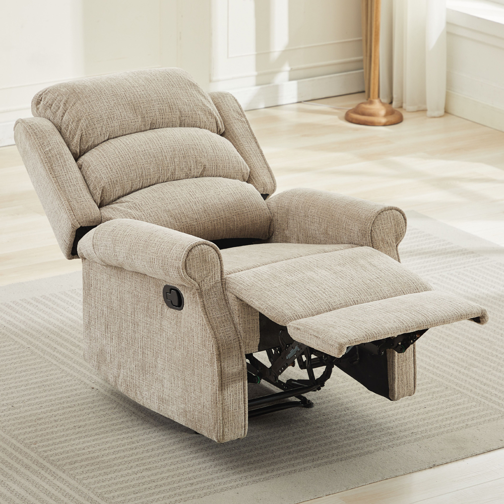 Rosenberg Fabric Recliner 1 Seater Sofa - Rabbit