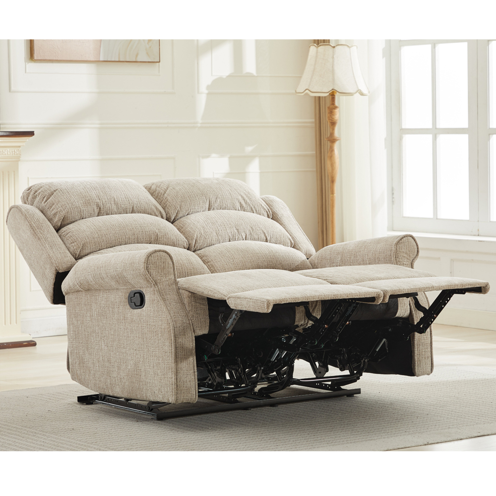 Rosenberg Fabric Recliner 2 Seater Sofa - Rabbit
