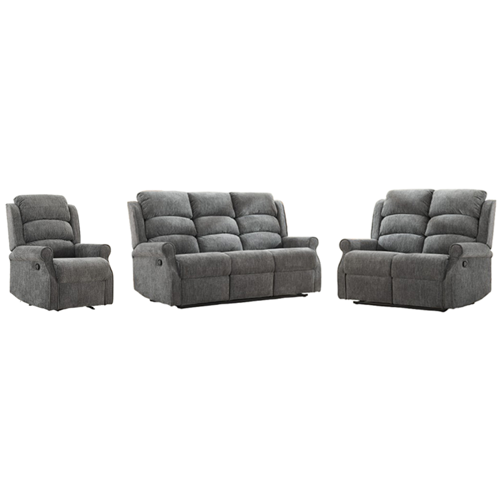 Rosenberg Fabric Recliner 3+2+1 Sofa Suite in Anthracite