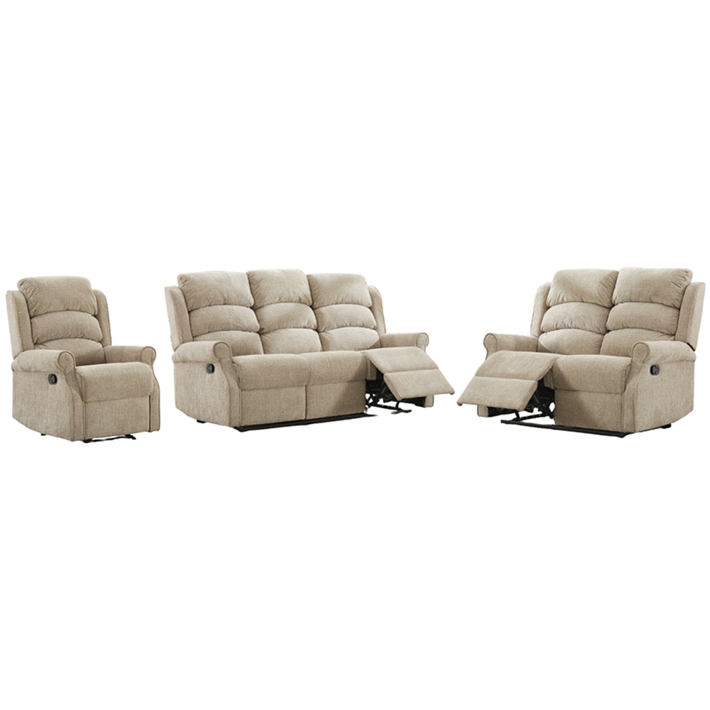 Rosenberg Fabric Recliner 3+2+1 Sofa Suite - Rabbit