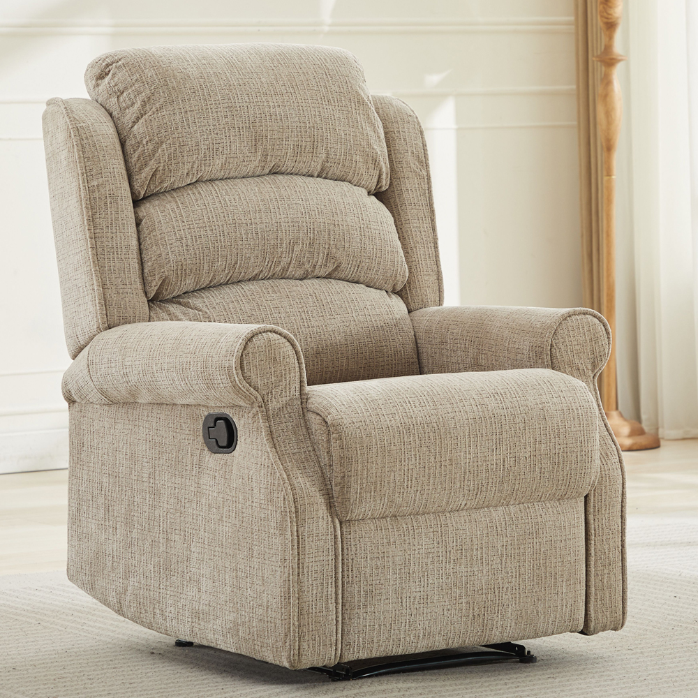 Rosenberg Fabric Recliner 3+2+1 Sofa Suite - Rabbit