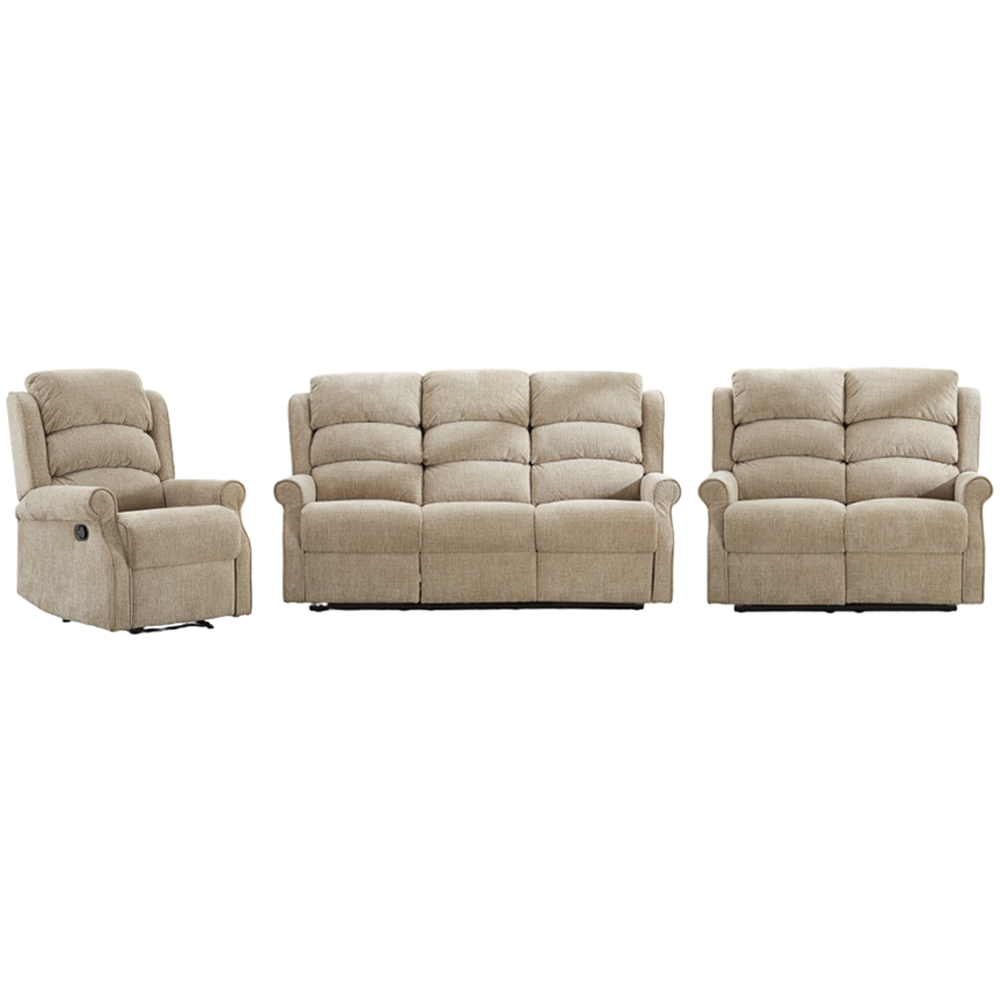Rosenberg Fabric Recliner 3+2+1 Sofa Suite - Rabbit