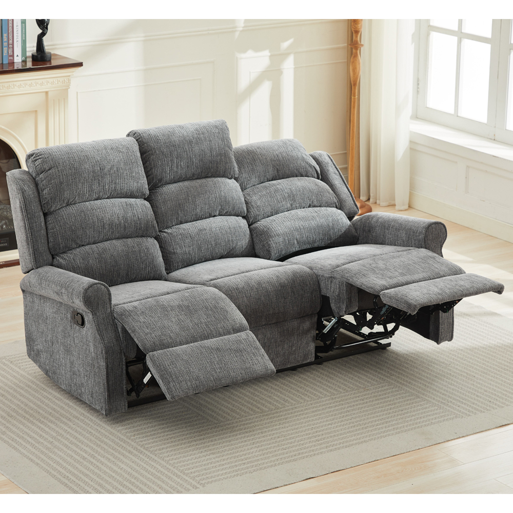 Rosenberg Fabric Recliner 3 Seater Sofa - Anthracite