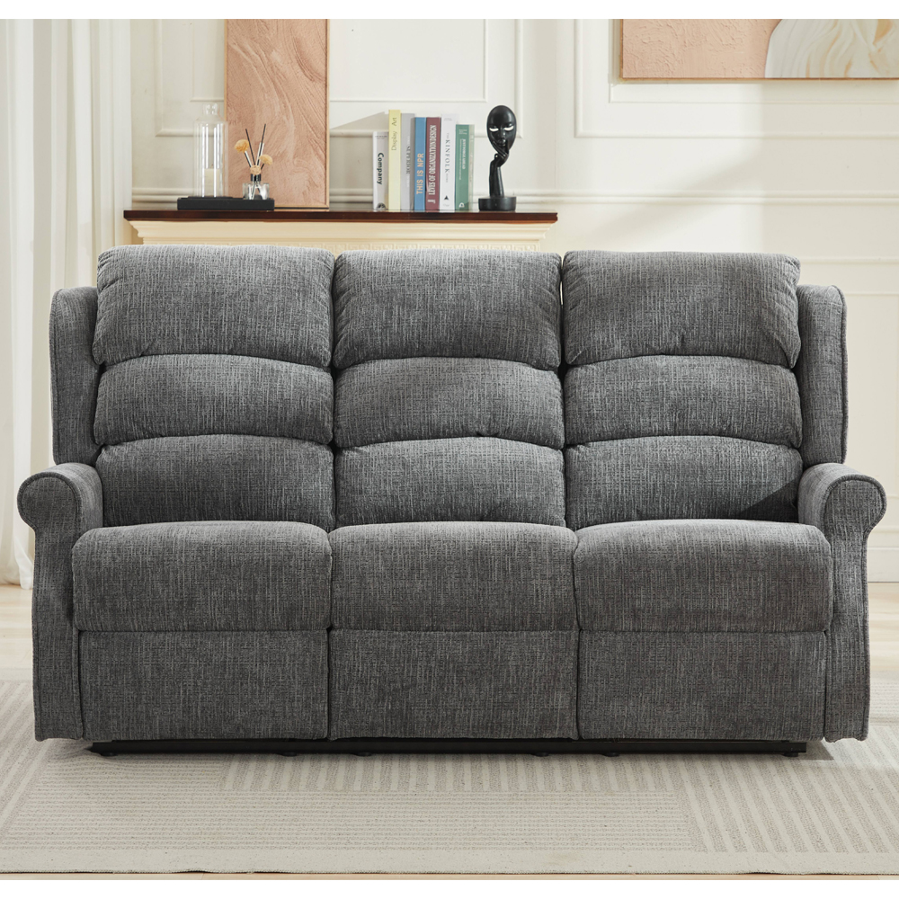 Rosenberg Fabric Recliner 3 Seater Sofa - Anthracite