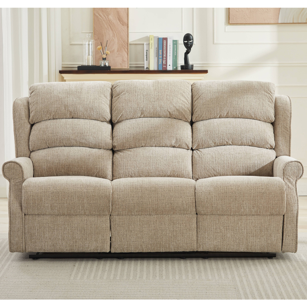 Rosenberg Fabric Recliner 3 Seater Sofa - Rabbit