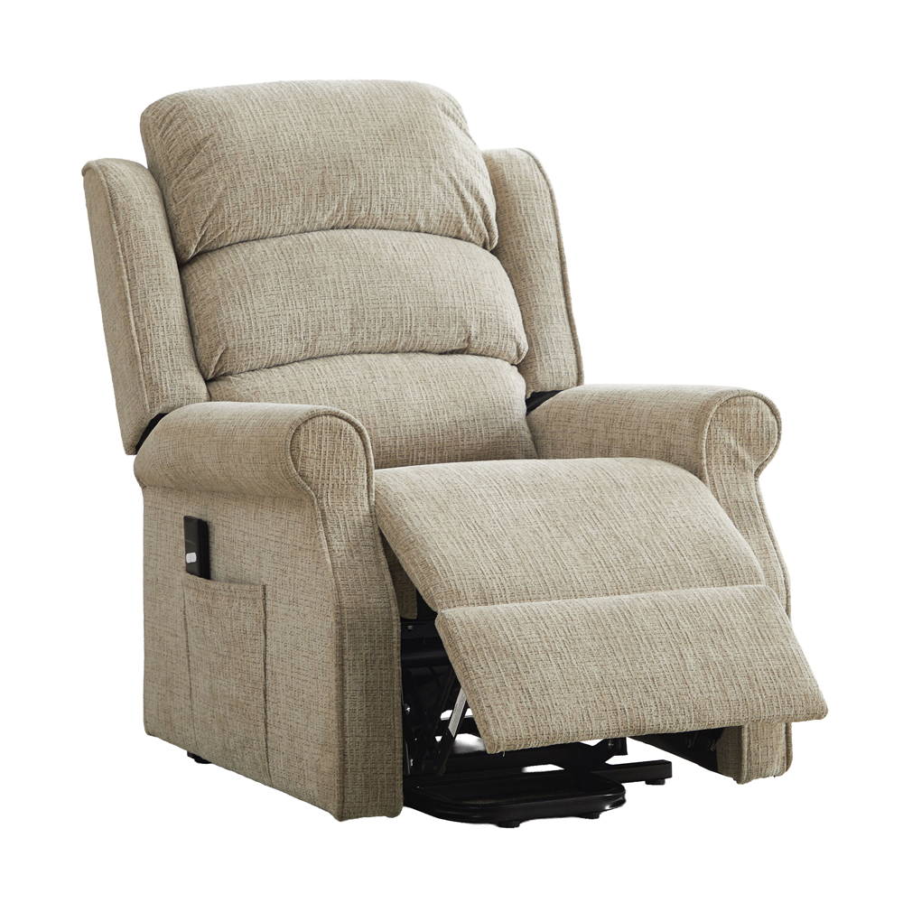 Rosenberg Fabric Single Motor Lift Tilt Recliner Chair in Rabbit
