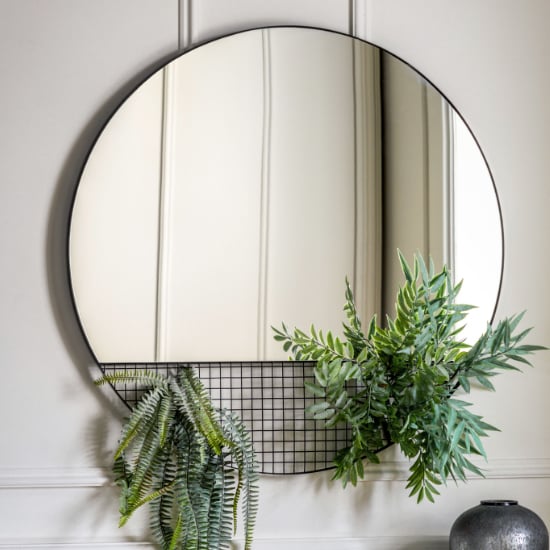 Read more about Roseville round wall mirror in black frame