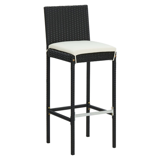 Roslyn Rectangular Wooden Bar Table With 4 Audriana Black Chairs