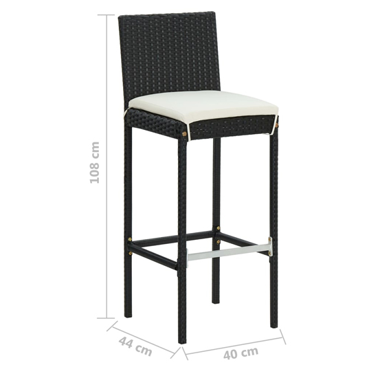 Roslyn Rectangular Wooden Bar Table With 4 Audriana Black Chairs