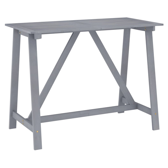 Roslyn Rectangular Wooden Garden Bar Table In Grey Furniture in Fashion