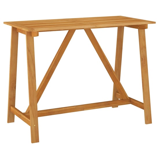 Photo of Roslyn rectangular wooden garden bar table in natural