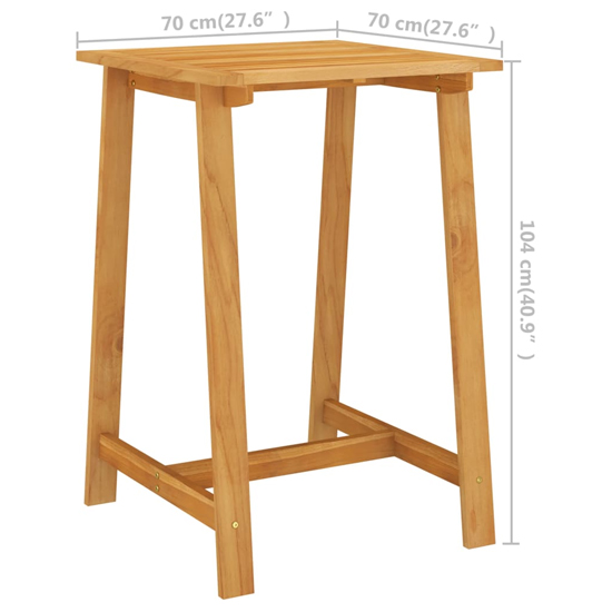 Roslyn Square Wooden Garden Bar Table In Natural Furniture in Fashion