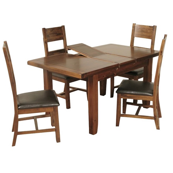 Ross Small Wooden Extending Dining Table In Acacia Finish